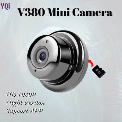 YQi V380 Wireless WiFi Camera HD 1080P Mini IP Network Security Cam WiFi Home Security Monitor Night Version Home Surveillance Two Way Audio