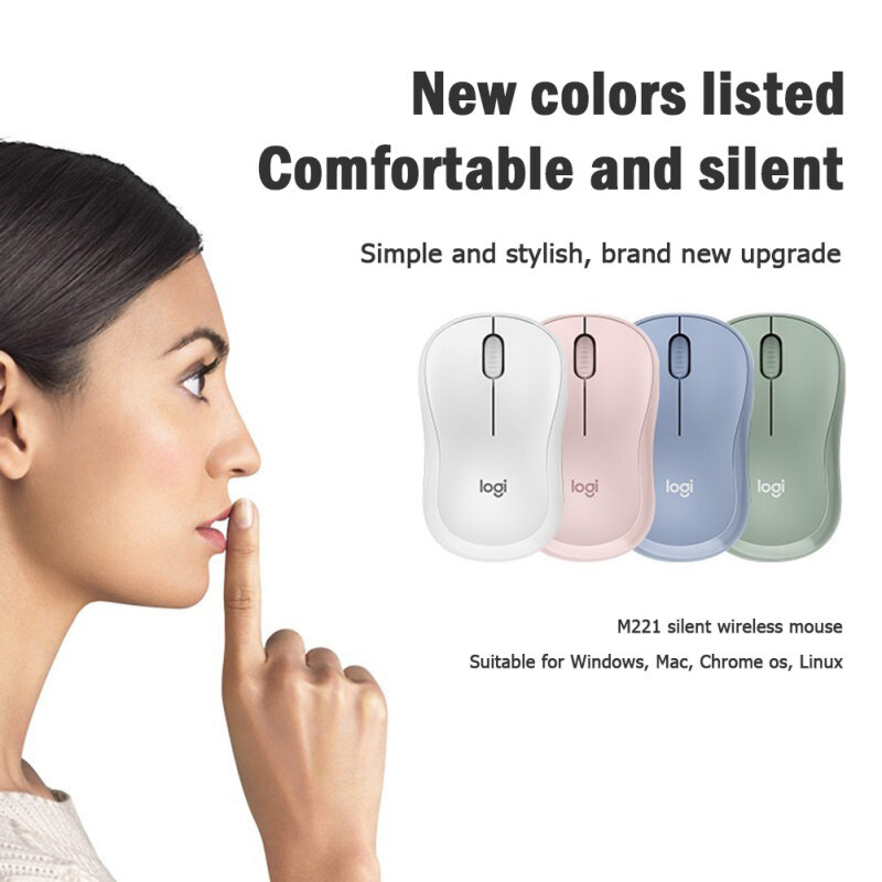 Siêu Điện Tử Cửa Hàng Logitech M221 chuột không dây Im Lặng 3-Nút 1000Dpi Với 2.4Ghz Chuột vi tính quang Với đầu thu dạng USB