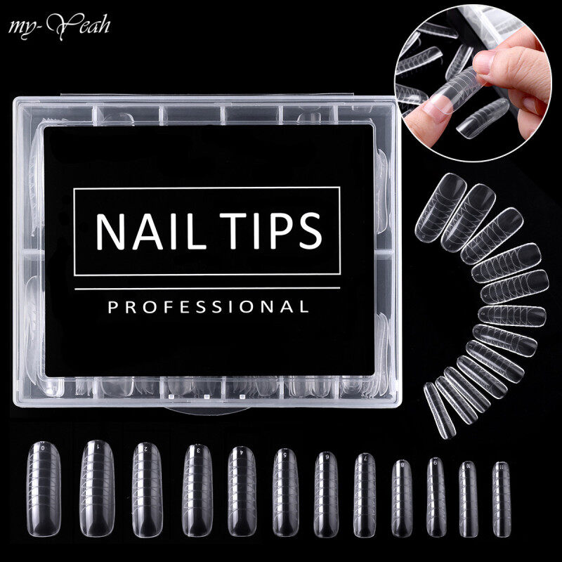 myyeah 120 Cái/bộ Gel Nối Móng Nhiều Kích Cỡ Mẫu Kỹ Năng Xây Dựng Mở Rộng Nhanh Màu Trong Suốt Khuôn Gel Poly UV Làm Móng, Dụng Cụ Làm Móng Tự Làm giá rẻ
