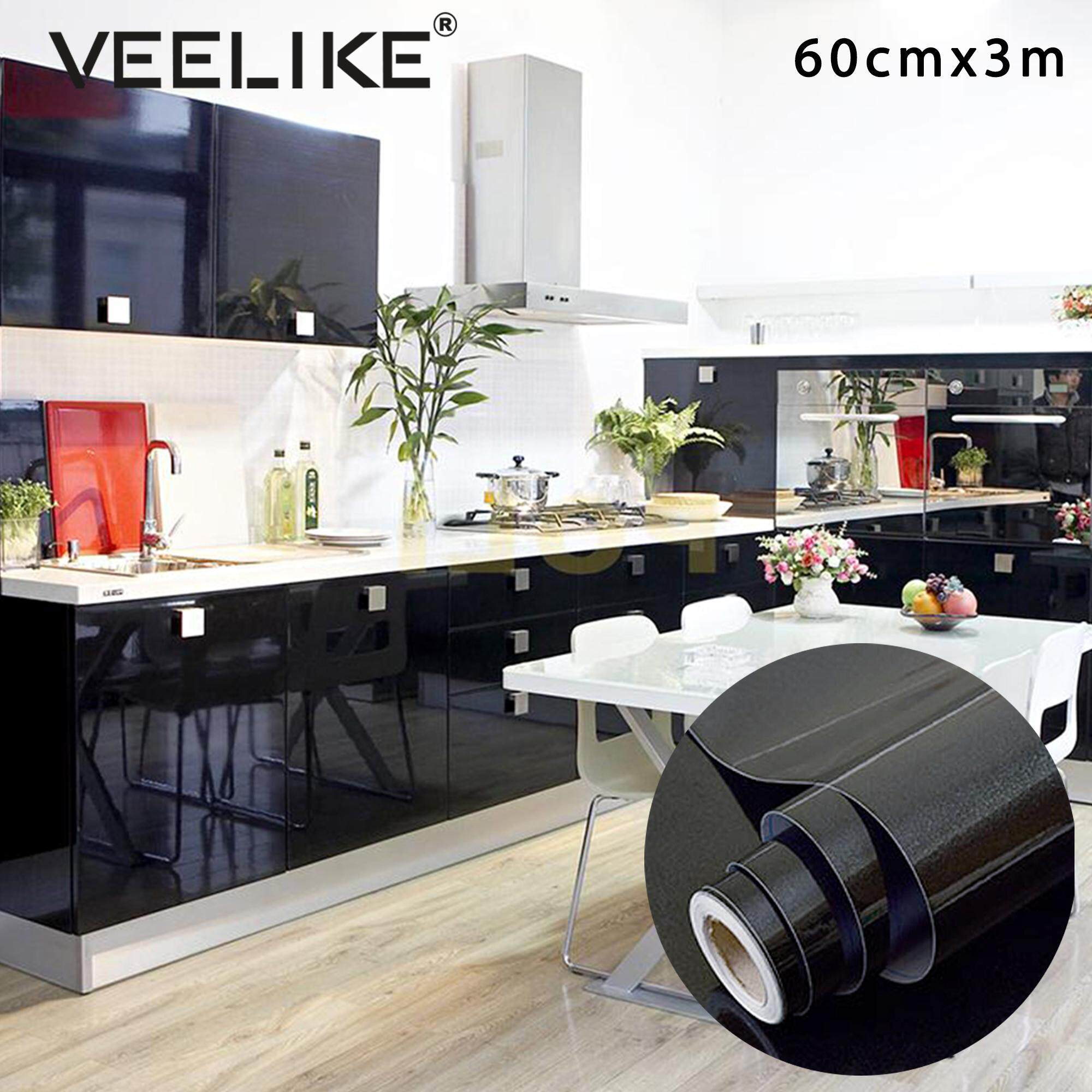 Veelike Kitchen Cabinet Liner Adhesive Contact Paper For Cover Self Shelf Waterproof Wall