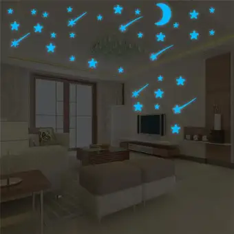 103 Pcs Set Kids Baby Bedroom Glow In The Dark Stars Wall Stickers