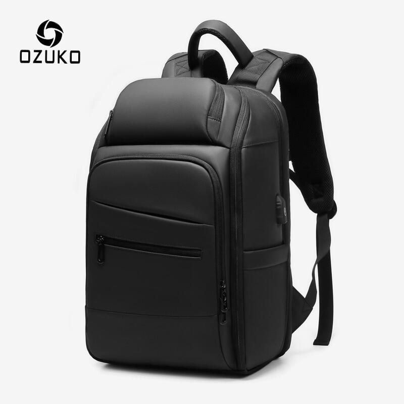 men's pvc waterproof usb charging male laptop casual travel bag