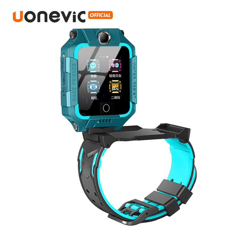 Uonevic Đồng hồ thông minh kiêm điện thoại kết nối 4G chống nước IP67 có thể xoay mặt đồng hồ 360° có camera kép gọi điện video định vị GPS kết nối Wifi dành cho trẻ em, đồng hồ Imoo T10 - INTL