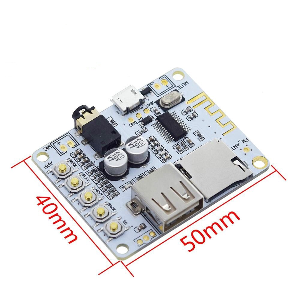 Bảng mạch thu âm thanh bluetooth 5V 2.1 giải mã nhạc stereo không dây có khe cắm thẻ USB TF A7-004-INTL