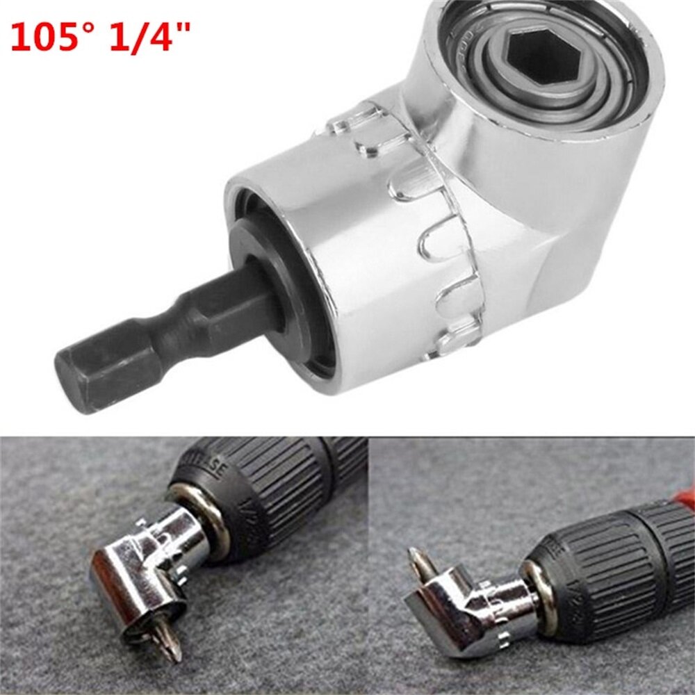 LangTu 105 độ góc phải mũi khoan Ổ cắm kéo dài cho góc chặt chẽ với nam châm mạnh 1/4 inch tuốc nơ vít lục giác góc cạnh bit chủ