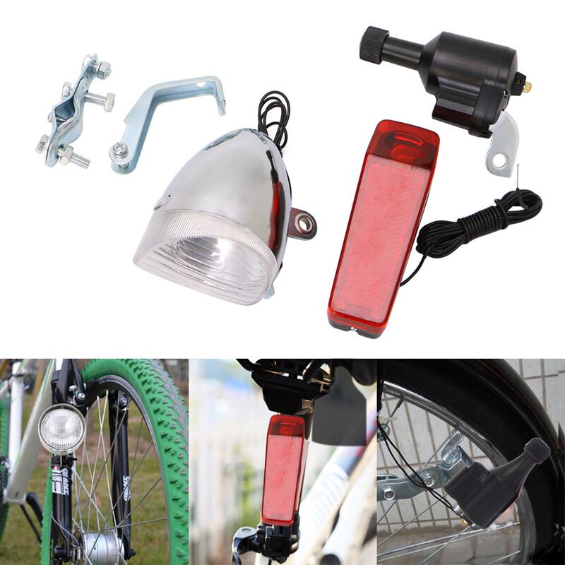 Xe Đạp Máy Xe Đạp Ma Sát Dynamo Máy Phát Điện Đầu Đèn Sau Với Phụ Kiện