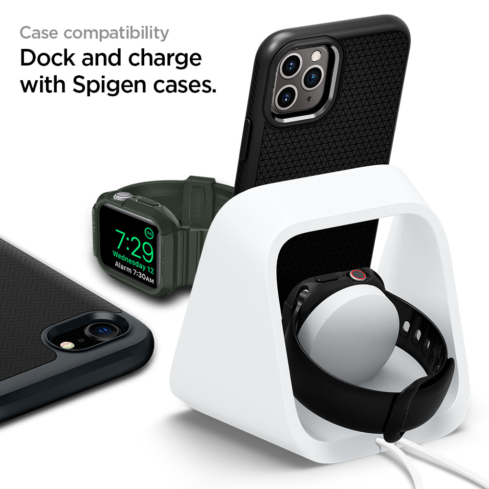 SPIGEN 2-in-1 Apple Stand for Apple Watch \u0026 iPhone [S316] The 2-in-1 cable  stand uniquely docks and charges both your iPhone and Apple Watch at once /  Universal Compatibility with iPhone and