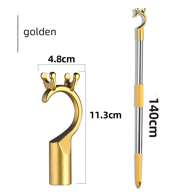 SXH Stainless Steel Clothes Pole Telescopic Pole Clothes Pole Fork Clothes Pole Pick Pole Household Clothes Fork Pole Stick Fork To Take Clothes Clothes Line & Drying Racks