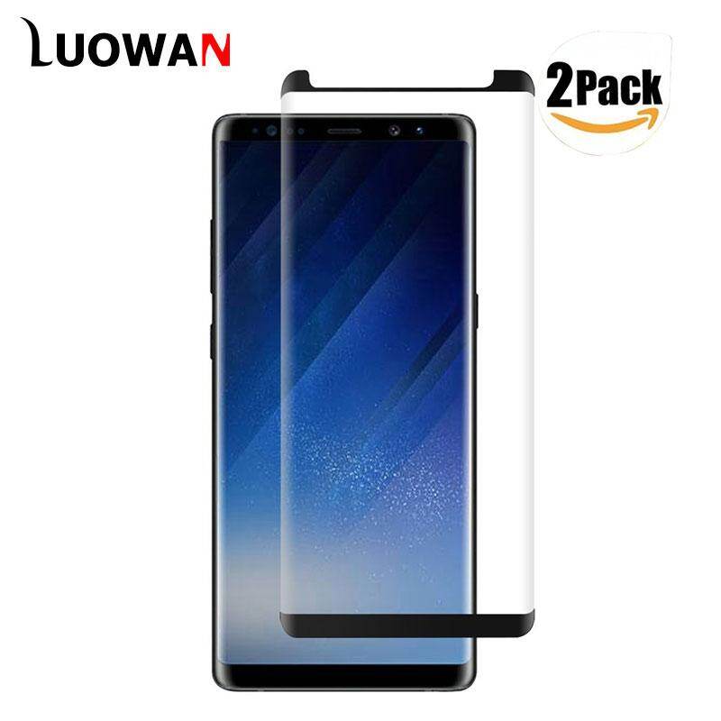 LUOWAN Glass Screen Protector for Samsung Galaxy Note 8, Tempered Glass, Dot Matrix, 3D Curved, with Black Border 2 pack