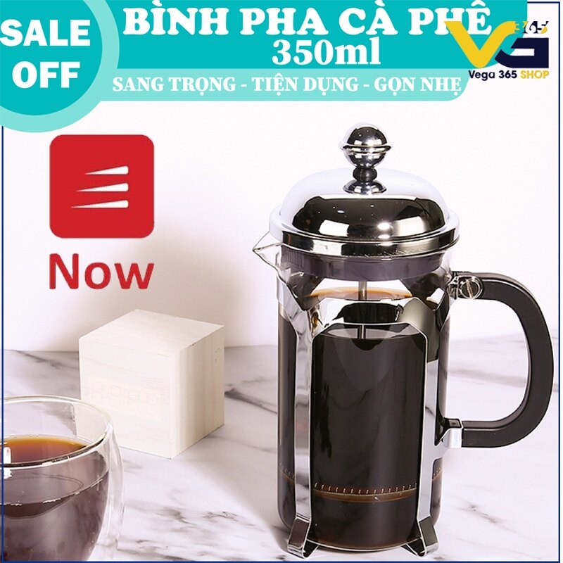 Bình pha trà, pha cafe chuẩn kiểu Pháp, Bình pha cafe để bàn chuẩn 350ml French Press