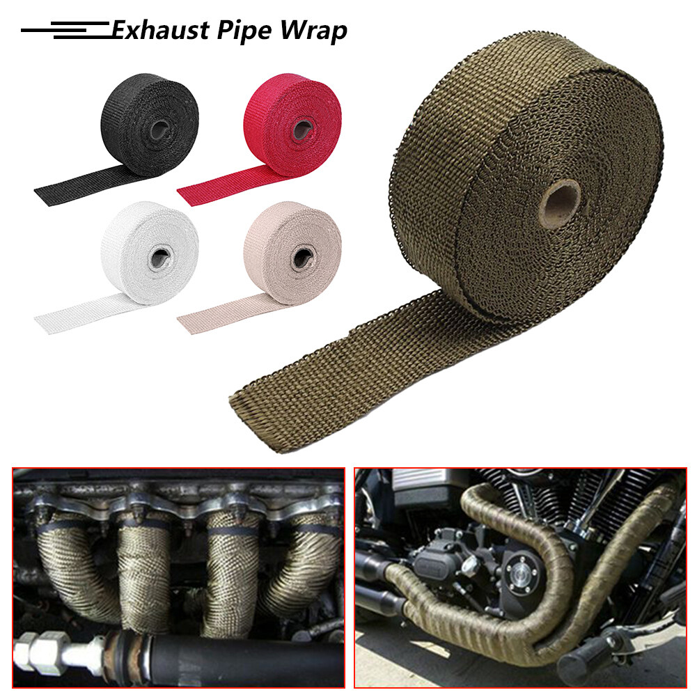 JaneDream 5M Roll Motorcycle Exhaust Heat Shield Thermal Exhaust Tape Fiberglass Heat Wrap Pipe