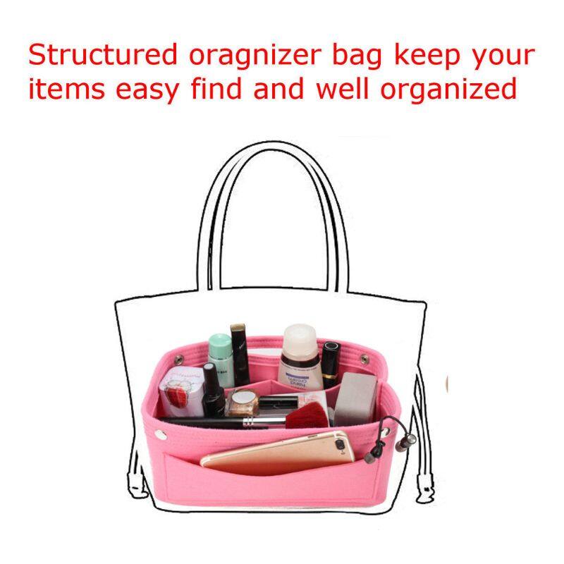 Multifunction Handbag Organizer Purse Insert Bag Felt Fabric Storage Pouch Case