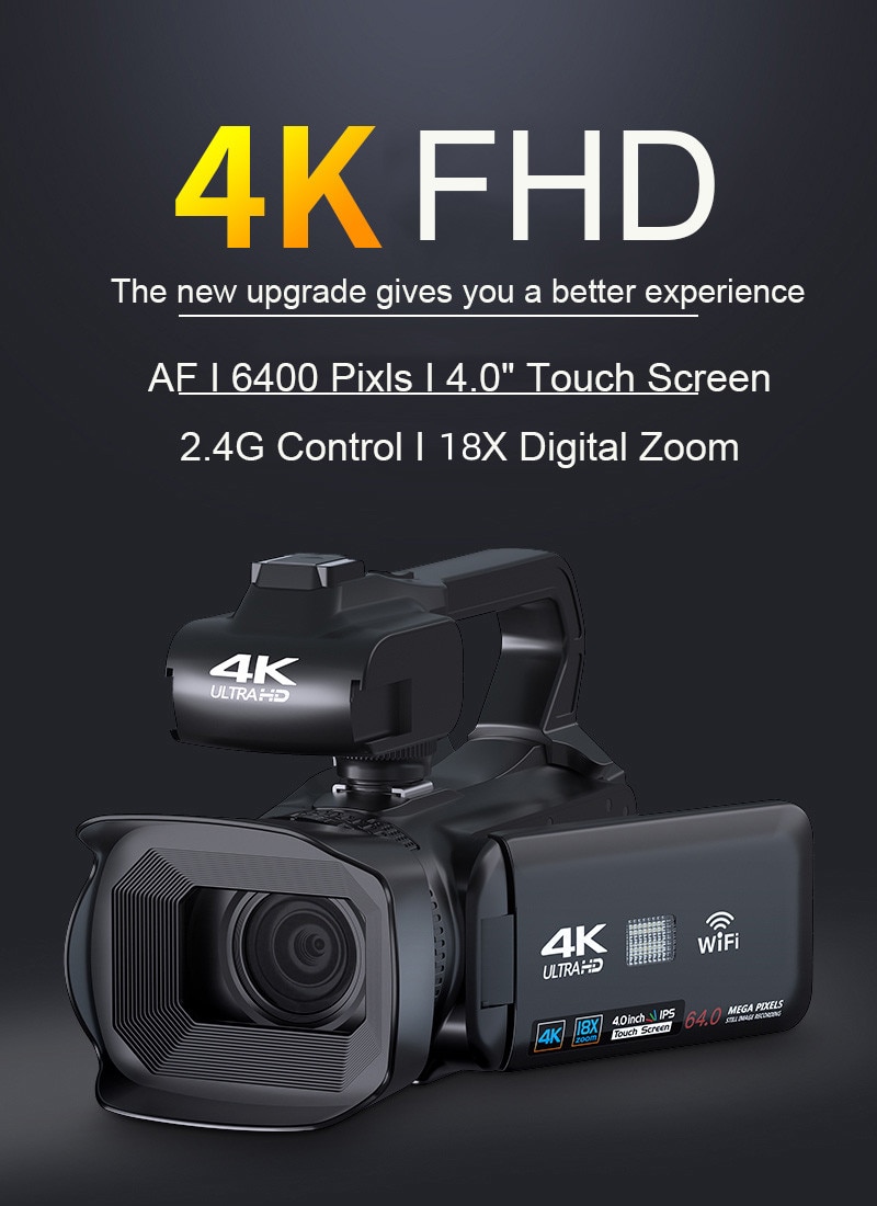 KOMERY 4K Youtube Video Camera Live Stream Camorder WIFI Webcam 64MP ...