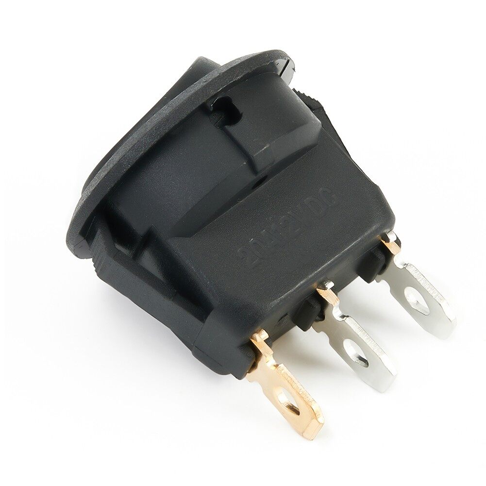 Switch On Off Round Rocker Switch 12V Red Led 23mm ABS Plastic Black Red