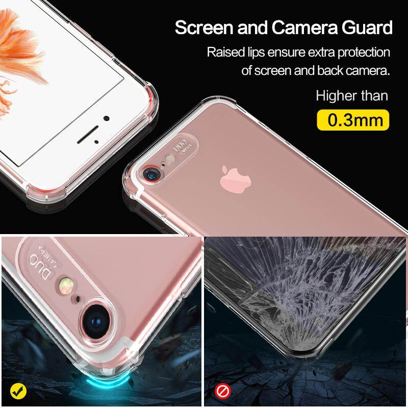 SmartDevil Chống Sốc Ốp điện thoại cho iPhone silicon trong suốt XS max 6 6S cộng với vỏ lưng bảo vệ trong suốt, sáng suốt