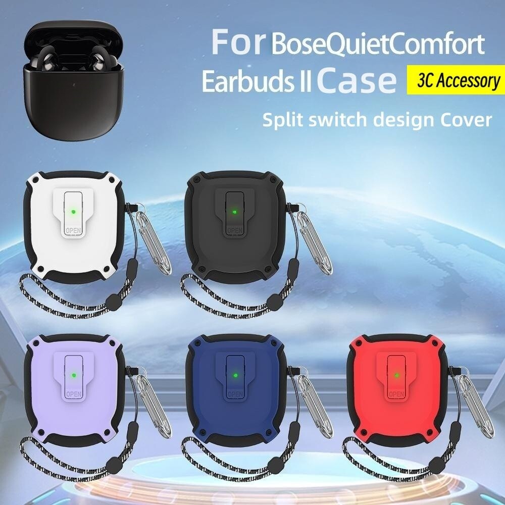 Headphone Case For Bose QuietComfort Earbuds 2 Bluetooth Wireless Earbuds Case Split Switch DesignCompatible with Bose QuietComfort Earbuds 2 Earphone Accessories