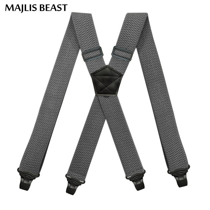35mm Wide Men X-Back Heavy Duty Trousers Brace Suspenders With 4 Clips Gentleman trousers strap Suspenders