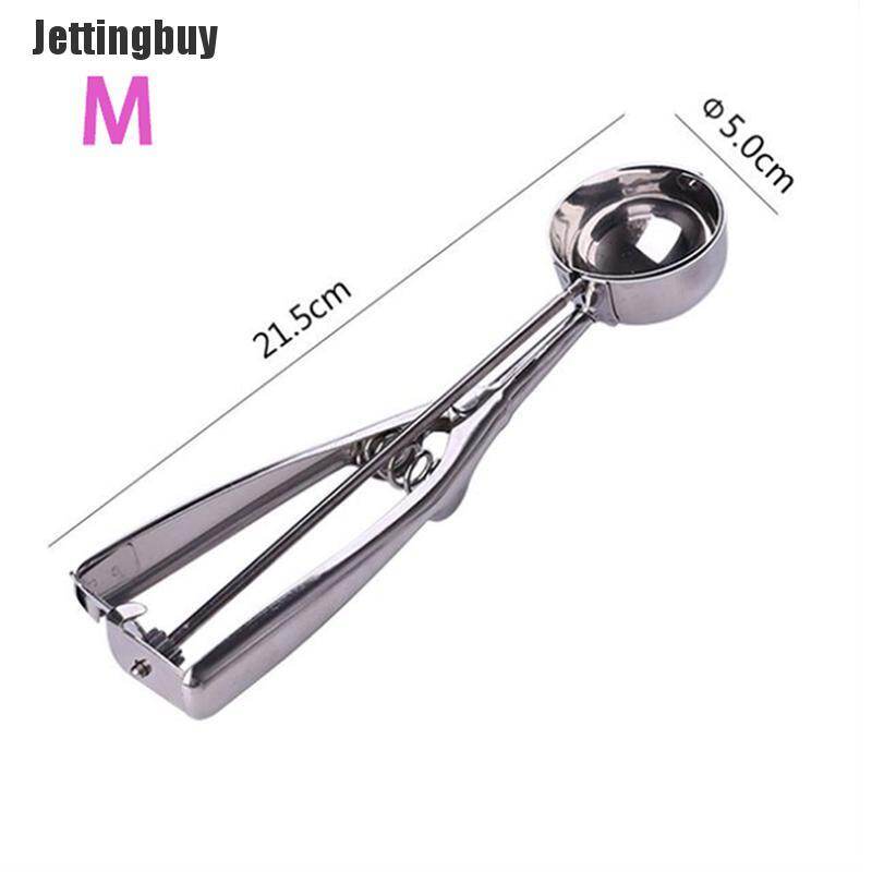 [Jettingbuy] Stainless Steel Mechanical Ice Cream Scoop  Melon Baller, Cookie Portioner
