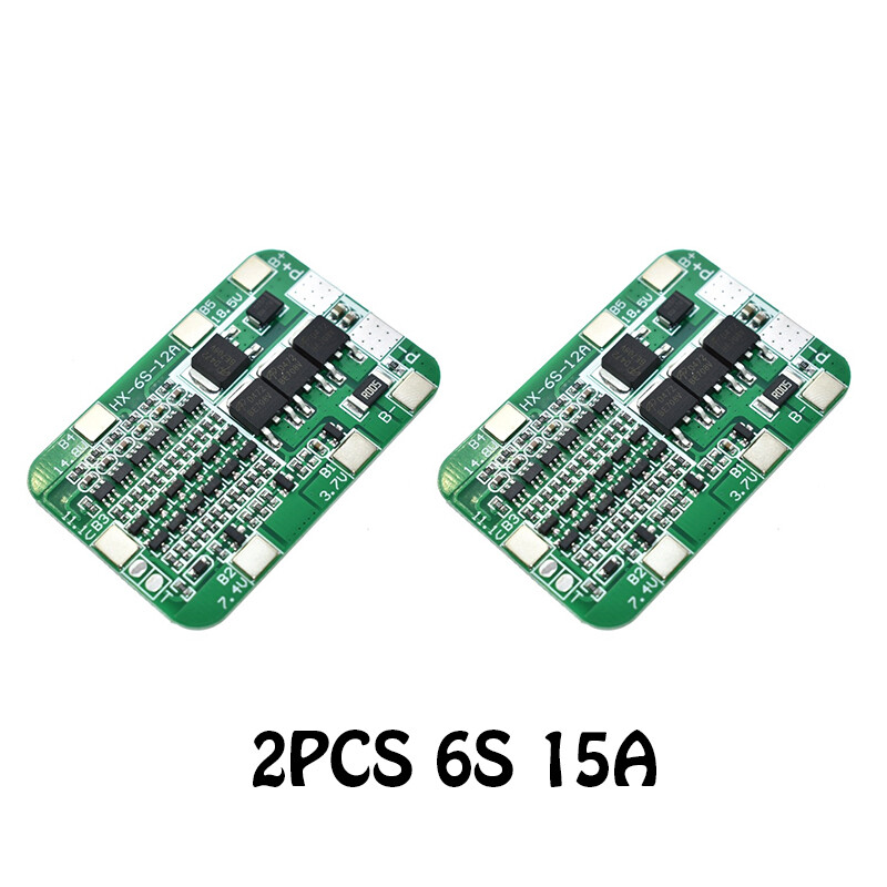 1pcs/2pcs diy kit 6s 15a 24v pcb bms protection board for 18650 li-ion battery module