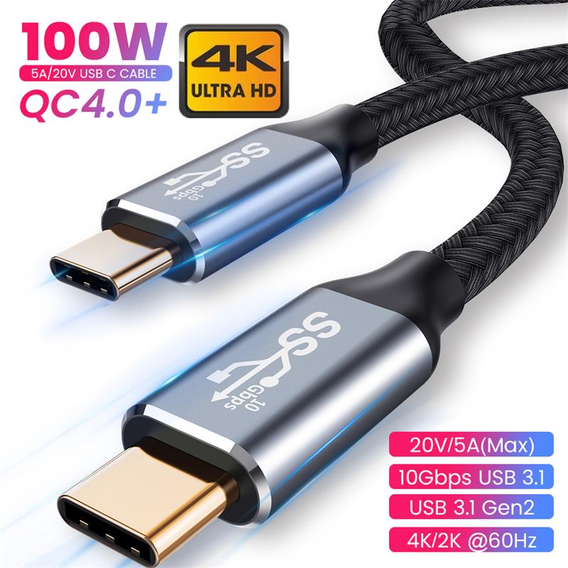 Vaorlo Ban Đầu Khuỷu Tay 5A 100W Usb3.1 Gen2 10GB Dữ Liệu Nhanh Chóng Cáp sạc Type-C3.1 Pd Typec Để Type-C Siêu 10Gbps Tốc Độ Cao Chuyển E-Đánh Dấu Chip 4K chiếu HD/ổ cứng/Bộ chuyển đổi Nintendo dây sạc