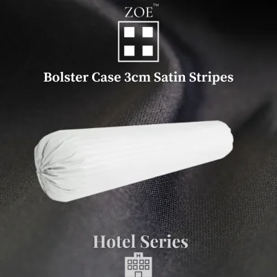 Zoe Bolster Case 3cm Satin Stripes - Hotel Quality