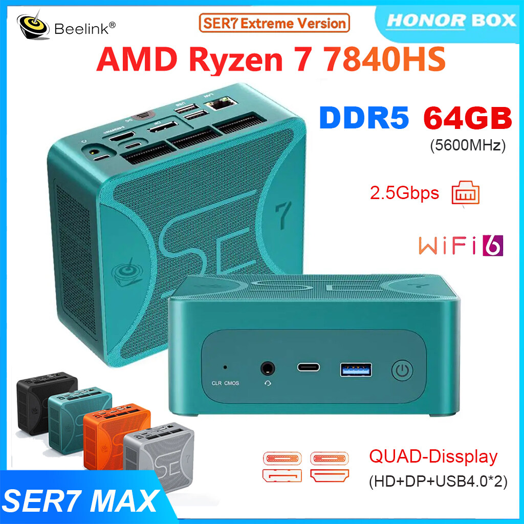 Beelink PC SER7 MAX Gaming MINI AMD Ryzen 7 7840HS Windows 11 DDR5 32GB RAM 1TB PCle Gen4 SSD WIFI6 BT5.2 ราคา 23,737 บาท*ส่งฟรี