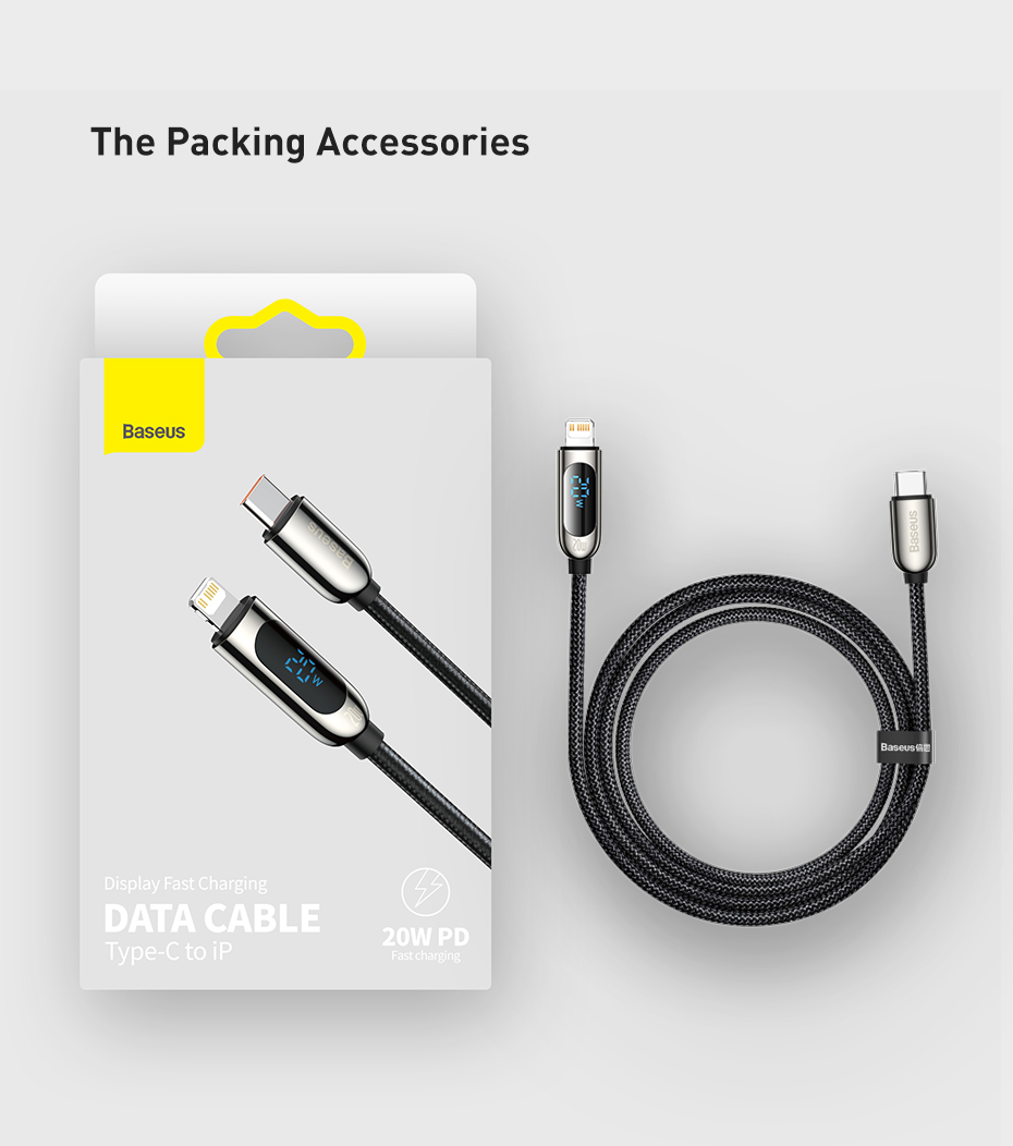 Cáp Baseus PD 20W USB C, Cho iPhone 12 11 Pro Max Xs X Sạc Nhanh USB Loại C Dây Cáp Dữ Liệu Mini Air Cho iPhone iPad