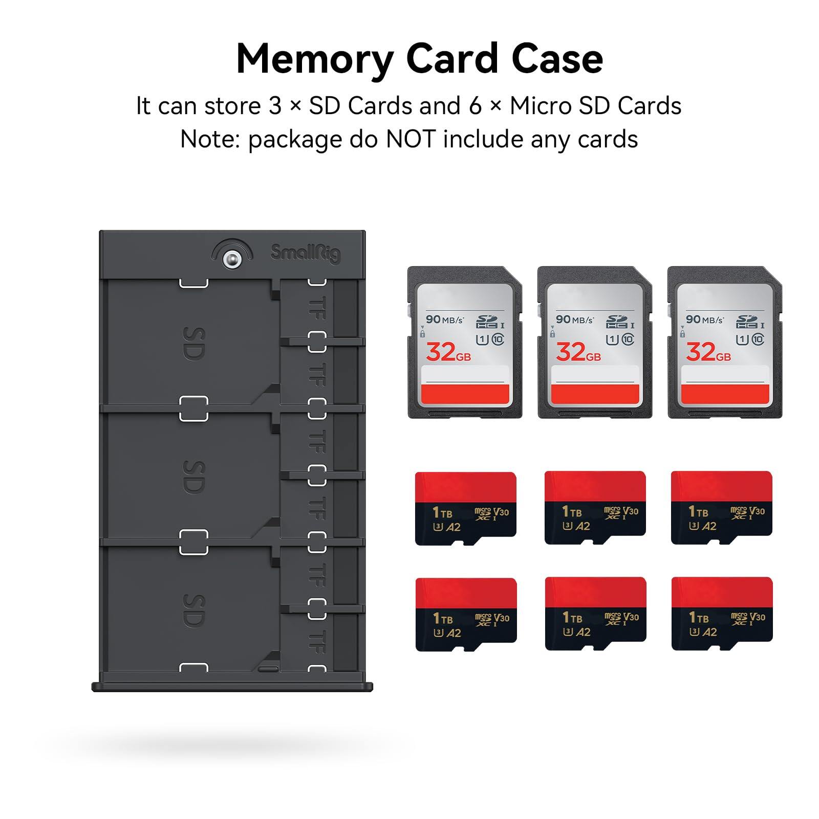 SmallRig Thẻ nhớ trường hợp chủ lưu trữ thẻ nhớ chủ cho SD / Micro SD (TF) 2832b