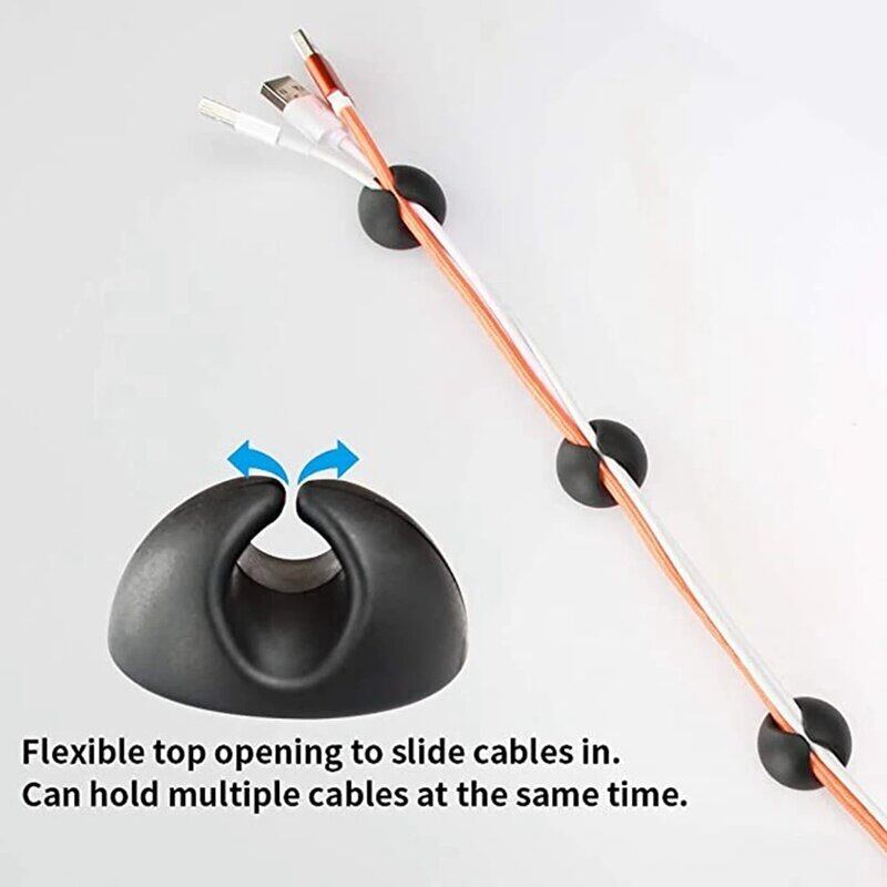 20/5PCS Data Cable Desktop Wall Mount Cable Fixing Clips/ Dust Management Cable Holder/ Storage Organizer Supplies