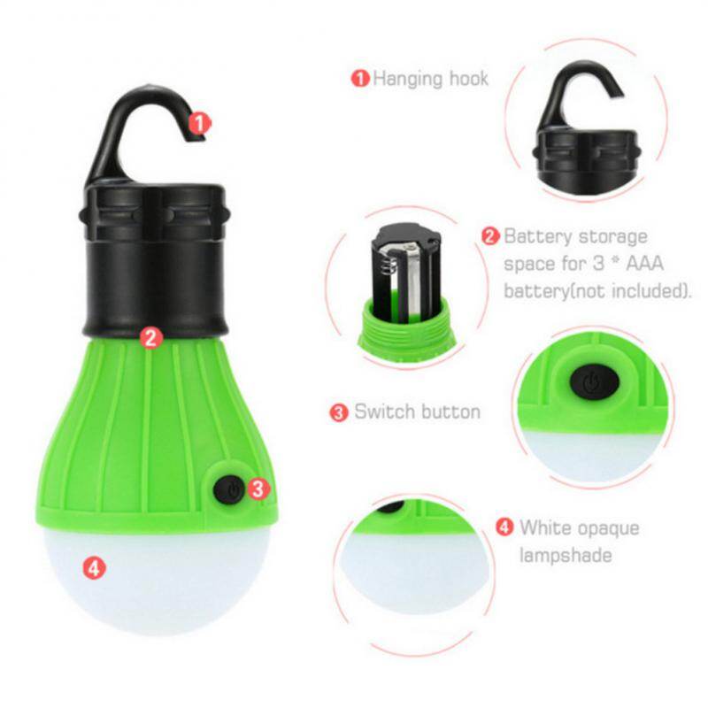 LED Bulb Mini Portable Lighting Lantern Tent Light Emergency Lamp Waterproof Hanging Hook Flashlight Camp Light Outdoor Lighting