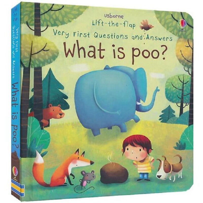 3D Usborne Lift The Flap First คำถามและคำตอบคืออะไร Poo หนังสือเด็ก Early Education พลิกกระดานภาพ