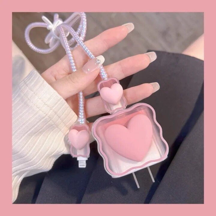 Love Charger Set Cable Protectors Set For IPhone 11 Charging Protector USB Data Cable Line Protection Spiral Cable Protector