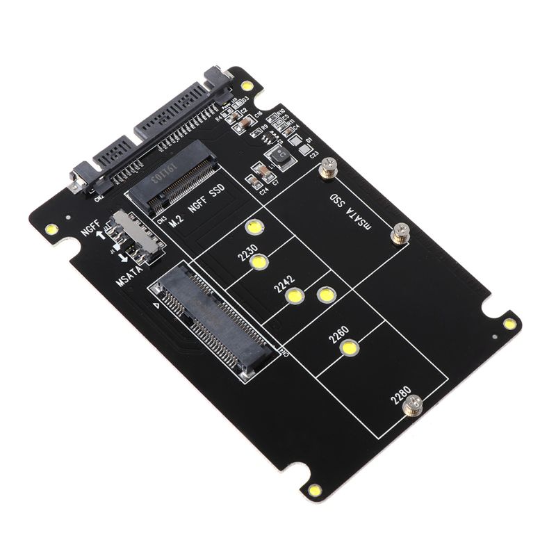 Bộ Chuyển Đổi 2 Trong 1 MSATA/M.2 NGFF Sang SATA3 Hộp Đựng Thẻ Ổ Đĩa SSD Trạng Thái Rắn 2.5 Inch Cho Máy Vi Tính