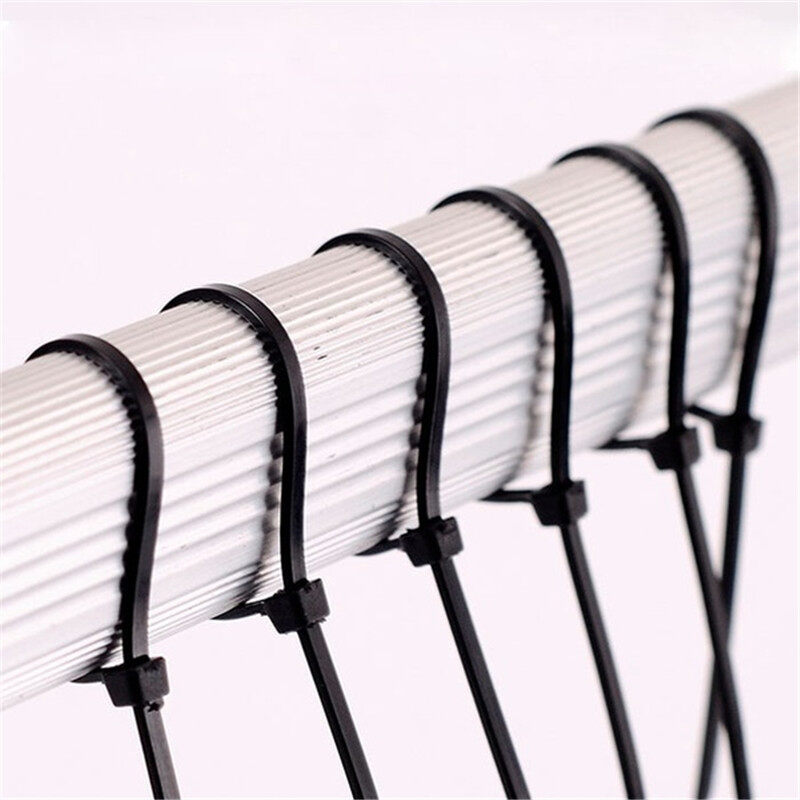 100pcs tự khóa Dây buộc cáp bằng ni lông dây đai dây có thể điều chỉnh quan hệ buộc vòng lặp văn phòng nhà cửa hội thảo bền dây nhựa quan hệ