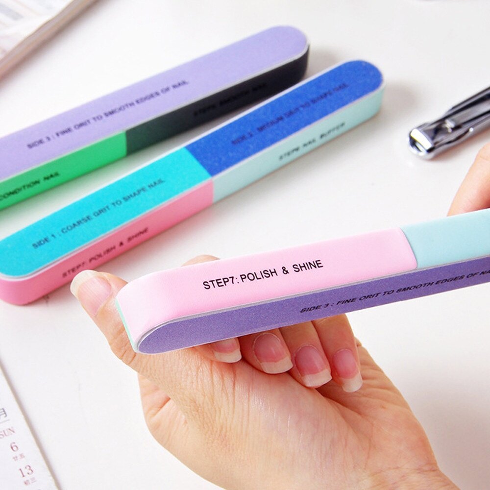 2pcs/set Six-sided Polishing File Nail Tool Creative Printing Nail File Sanding Professional Nail File