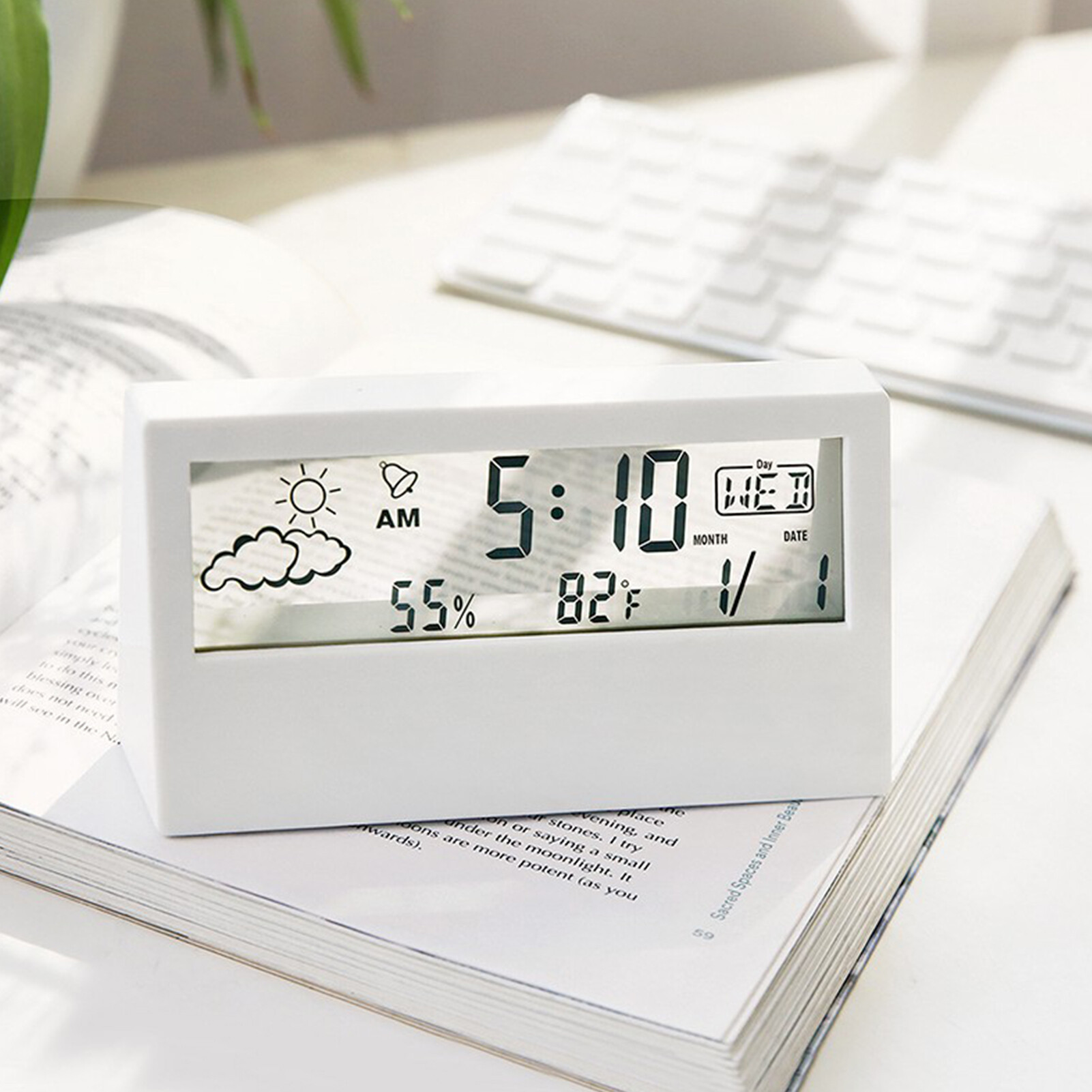 Terylin Đồng Hồ Báo Thức, Chức Năng Dự Báo Thời Tiết Thân Thiện Với Môi Trường Đồng Hồ Để Bàn Điện Tử ABS Đối Với Trang Chủ