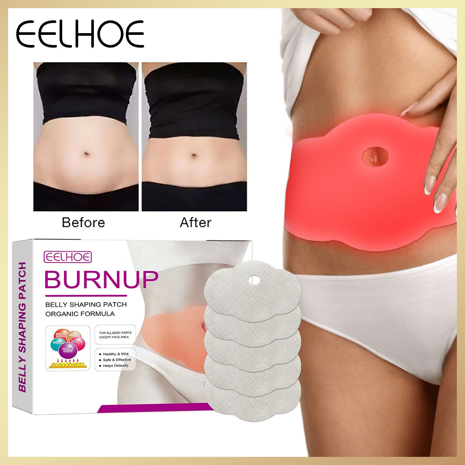Eelhoe Belly Shape Patch Herbal Slimming Waist Pellet Patch Weight Loss