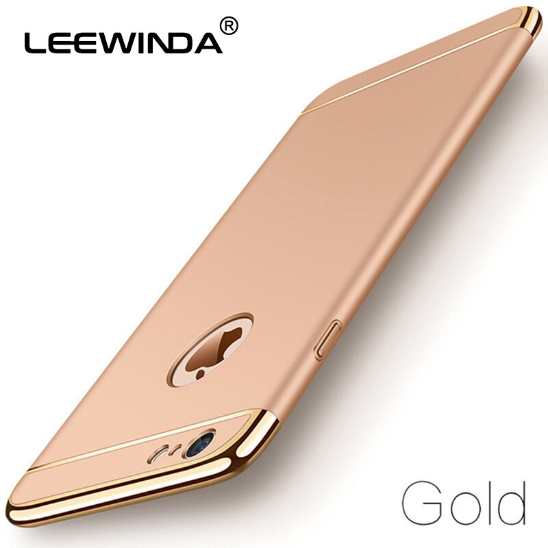 Leewinda for iphone 6 phone case, for iphone 6s cases, 3 in 1 luxury gold hard case back cover coverage removable casing