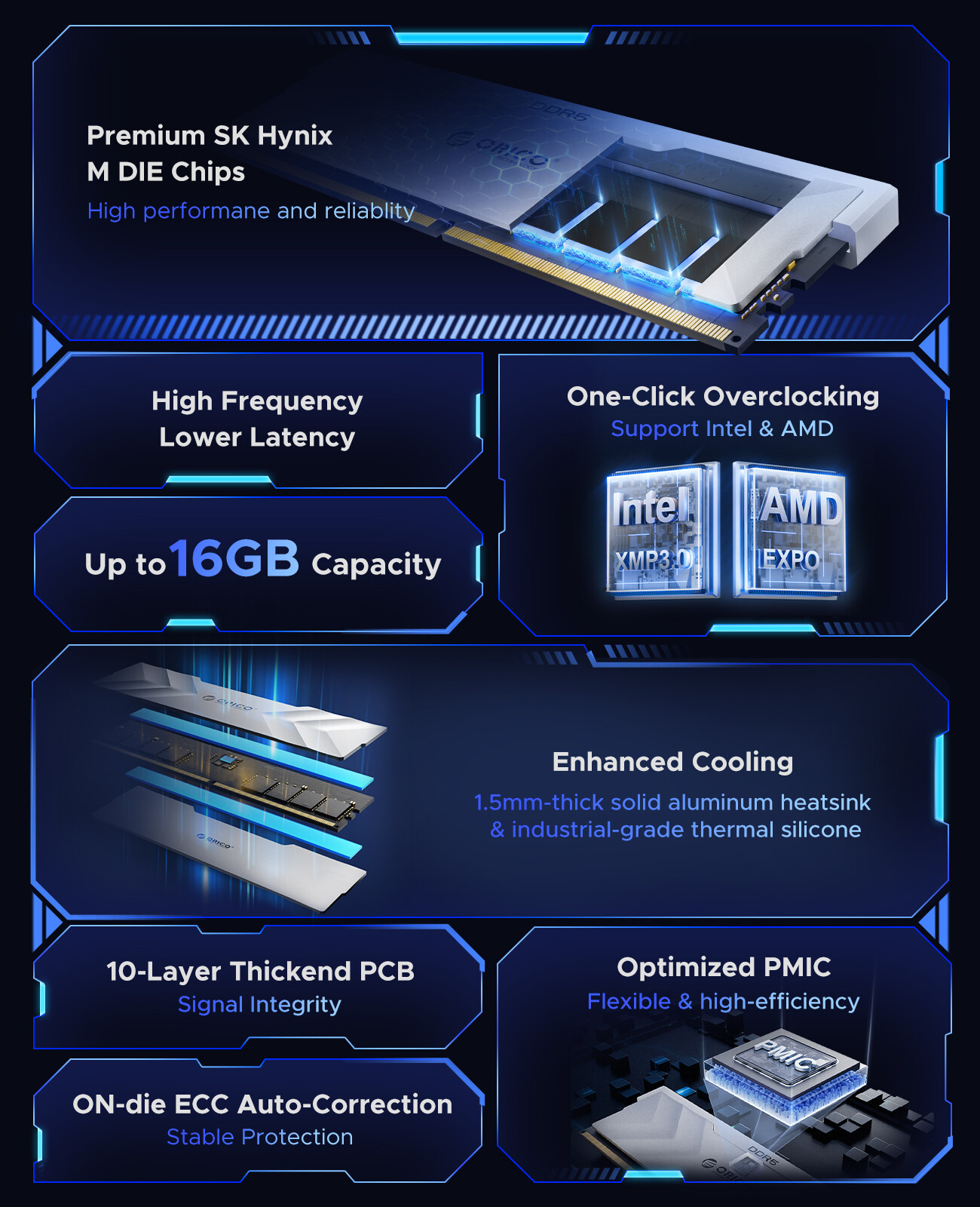 メモリー 11481 ORICO DDR5 32GB 6400MHz 11481 ORICO DDR5 32GB 6400MHz Crucial 32GB DDR5 4800 MHz UDIMM