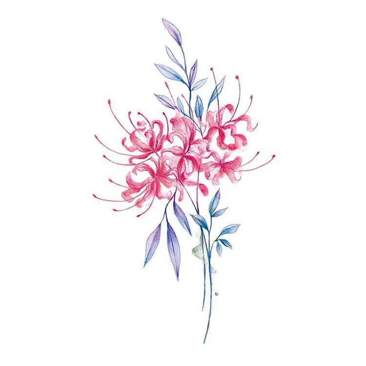 Temporary tattoo stickers waterproof and sweat-proof lasting women's ankle to cover scars on the other side of the flower 6*10.5cm