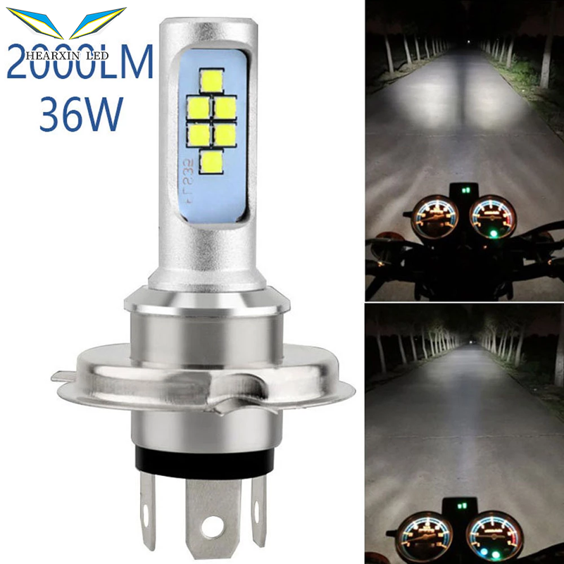 36w h4 motorcycle headlight led two sides light universal scooter motorcycle front light hs1 6000k 2000lm super bright