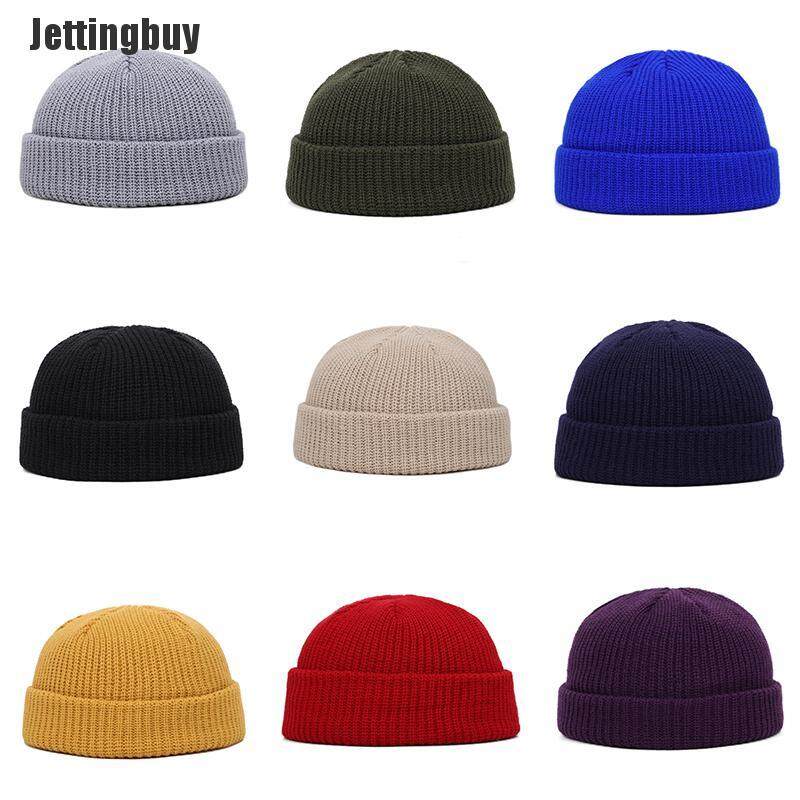 [Jettingbuy] Mũ Beanie Nam Nữ Unisex Mũ Ngư Dân Trượt Tuyết Mùa Đông Có Gân Ấm Áp