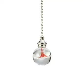 European Style Glass Flower Pull Chain Extension With Connector