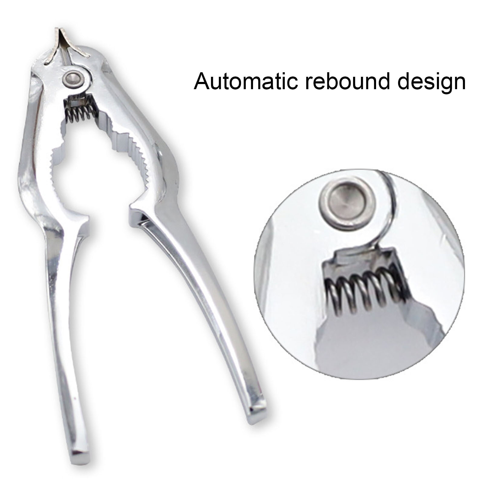 Sanwood® Crab Cracker Labor Saving Automatic Rebound Spring Design Mirror Polished Non-slip Multi-functional Zinc Alloy Lever Handle Seafood Clamp Restaurant Supplies Crab Cracker Automatic
