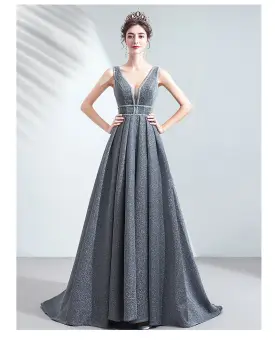 evening dress silver