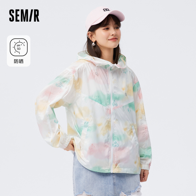 Semir Coat Women Crowd 2024 Summer New Hooded Mesh Sunscreen Jacket Loose Fit