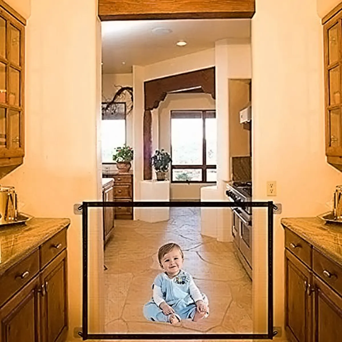 mesh baby gate with hooks