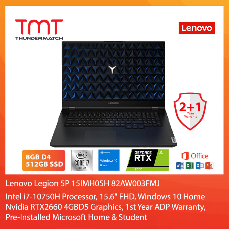 Lenovo Legion 5P 15IMH05H 82AW003FMJ Gaming Laptop ( i7-10750H, 16GB, 512GB SSD, 15.6 FHD 144Hz, RTX2060, OPI Home and Student) Malaysia