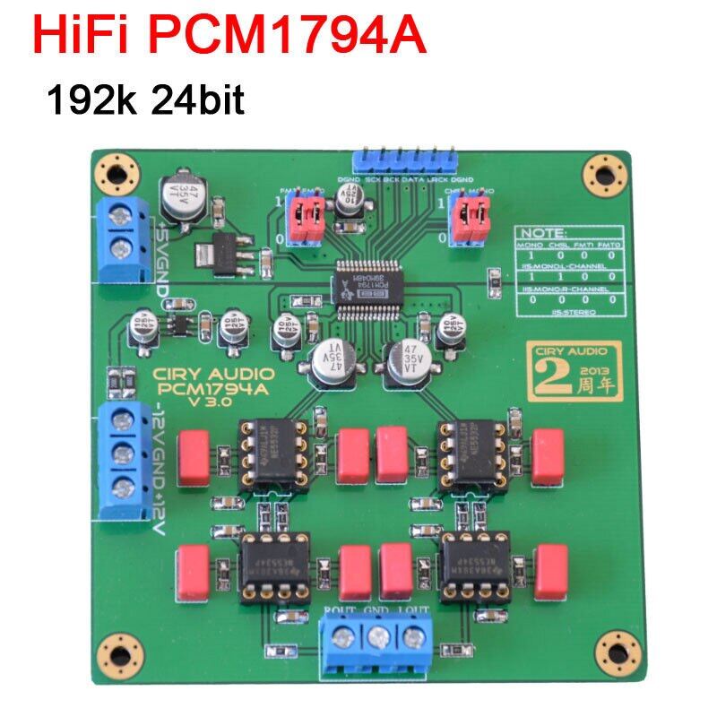 Dykb hifi pcm1794a dac decoder module 24bit 192k pcm1794 iis audio digital module i2s inter ne5532 ne5534