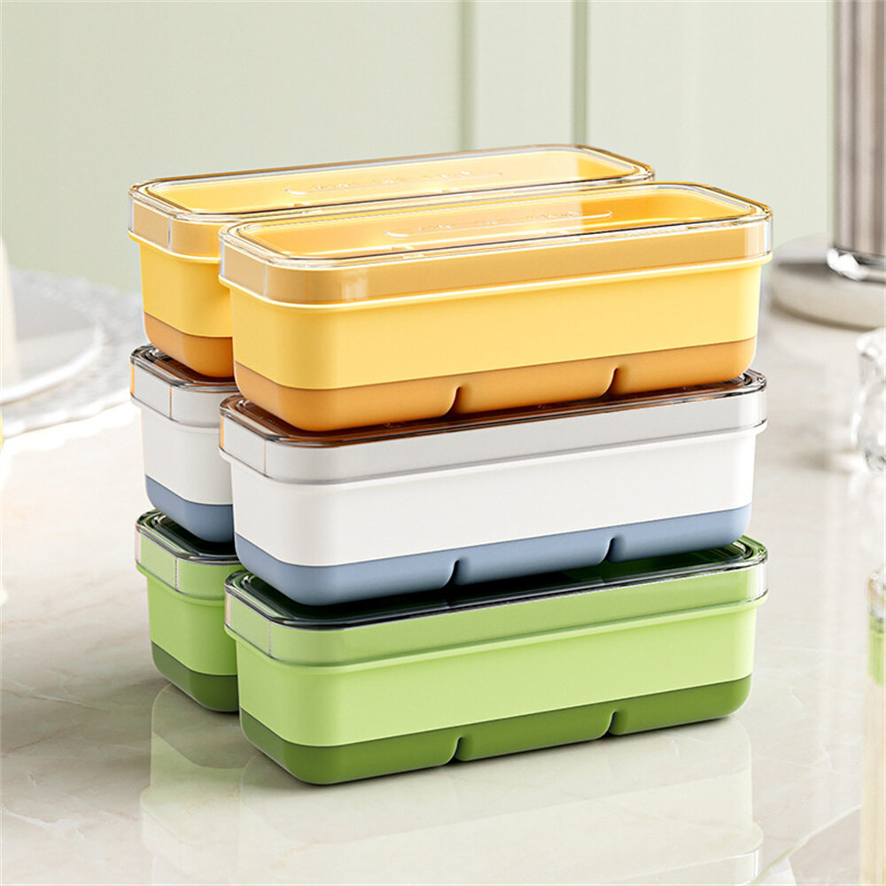 【Changelove】3 Grids Ice Cube Tray With Lid Soft Bottom Ice Cube Maker Mold Fruit Jelly Yogurt Cube Maker Household Ice Frozen Tools Kitchen Accessories